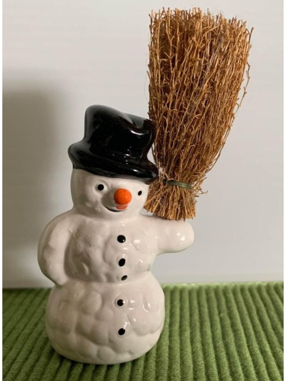 Department 56 Snow Village Snowman with Broom 3.5"